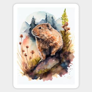 Taiga Vole - Watercolor Paint Sticker